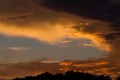 Amazing colored cloudy sky at sunset, artistic and mystical background