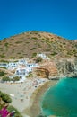 Amazing and colorful Agali Beach, Folegandros Island, Cyclades, Aegean Sea, Greece during summer