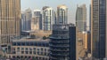 Amazing colorful dubai marina skyline during sunset timelapse Royalty Free Stock Photo