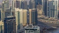 Amazing colorful dubai marina skyline during sunset timelapse Royalty Free Stock Photo