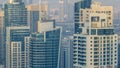 Amazing colorful dubai marina skyline during sunset timelapse Royalty Free Stock Photo