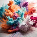 Amazing colorful explosion of powder