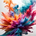 Amazing colorful explosion of powder