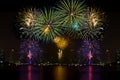 Amazing colorful Fireworks for celebration night display on celebration event