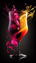 Amazing colorful fusion cocktail with fruits Royalty Free Stock Photo