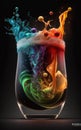 Amazing colorful fusion cocktail with fruits Royalty Free Stock Photo