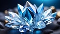 Amazing colorful Quartz Rainbow Flame Blue Aqua Aura crystal cluster closeup Royalty Free Stock Photo
