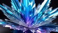 Amazing colorful Quartz Rainbow Flame Blue Aqua Aura crystal cluster closeup Royalty Free Stock Photo