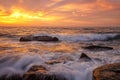 Amazing colorful sunrise over the sea. Royalty Free Stock Photo