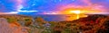 Amazing colorful sunset panorama of Pakostane archipelago