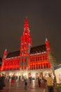 Amazing colorful town hall building in downtown Square Grand Place of Brussels