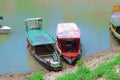 Amazing and colorful view of beautiful boat in Kaptai Lake, Rangamati, Bangladesh Royalty Free Stock Photo