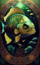 Amazing colorful zentangle fish- AI generated art