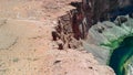 Amazing colors of Horseshoe Bend, aerial view of canyon and rive