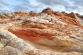 Amazing colors and shapes of sandstone formations in White Pocket, Arizona Royalty Free Stock Photo