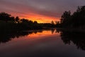 Amazing coloured sunset in Waterschei near Genk, Belgium