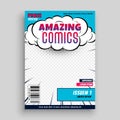 Amazing comic book cover page template design Royalty Free Stock Photo