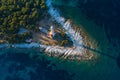 Amazing Croatia, spectacular Adriatic coastline, lighthouse of Veli Rat on the island of Dugi Otok