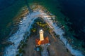 Amazing Croatia, spectacular Adriatic seascape, lighthouse tower of Veli Rat on the island of Dugi Otok