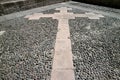 Amazing Cross Pattern on the Courtyard Ground of the Church of the Society of Jesus in Arequipa, Peru Royalty Free Stock Photo