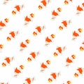 The Amazing of Cute Fish Cartoon Funny Character, Pattern Wallpaper in Dark Background Royalty Free Stock Photo