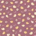 Amazing cute seamless vintage colorful bird pattern