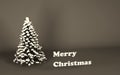 Merry Christmas 3D render pine with words