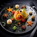 amazing decorated dish in asterism style 3