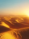 Amazing desert sunset. Beautiful Arabian desert with warm colors. Colorful contours of sand dunes Royalty Free Stock Photo