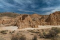 Amazing desert view of the bentonite clay formations in Cathedral Gorge State Park in Nevada Royalty Free Stock Photo