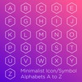 Alphabet inside hexagon shape