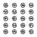 Letter S Alphabet Combination icon sets