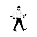 Man jogging workout run vector illustrations