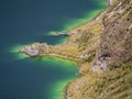 Amazing detail of Quilotoa lagoon shoreline, Ecuador