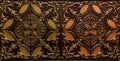 Amazing detailed closeup view of dark brown color interior ceiling tiles luxury background Royalty Free Stock Photo