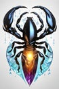 Amazing detailed scorpion for logo, t-shirt design, white background