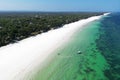 Amazing Diani beach seascape with white sand and turquoise Ocean, Kenya top view, Royalty Free Stock Photo