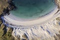 Amazing Dog`s bay sandy beach and turquoise color water. Beautiful nature spot in Connemara, county Galway, Ireland, Aerial view. Royalty Free Stock Photo