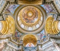 The amazing dome in the Church of Sant`Angese in Agone in Rome, Italy. Royalty Free Stock Photo