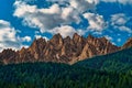 Amazing dramatic mountains dolomites peaks at summer