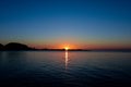 Amazing early morning sunrise over the beach with clear sky