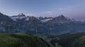 Amazing early morning view during sunrise from First gasthaus ( mountain hut) on the wonderful surrounding mountains.