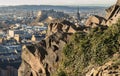 Amazing Edinburgh Cityscape seen from the top of Salisbury Crags