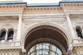 Amazing entrance of Galleria Vittorio Emanuele II in Milan. Royalty Free Stock Photo