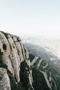 Beautiful view over mountains and runner or hike