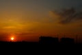 Amazing Evening sunset over the buildings in India Royalty Free Stock Photo