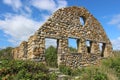 Amazing example of old stone buildings still standing after years in the elements and storms at the beach