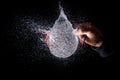 Amazing explosion of isolated water balloon