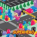 Amazing female superhero isometric theme