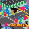 Amazing female superhero isometric theme